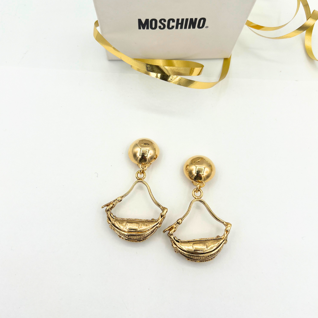 Vintage Moschino Pouch Clip Earrings