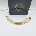 Vintage Lanvin Pearl & Rhinestone Bracelet