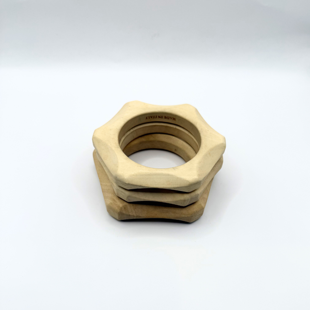 Vintage Lanvin Paris – Sculptural Wooden Bracelet – view 5