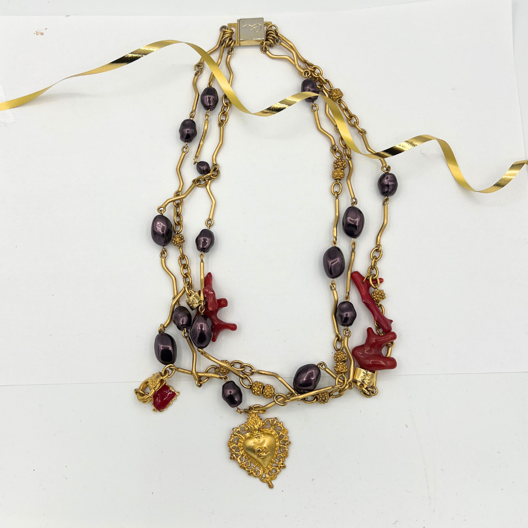 Vintage Christian Lacroix Multi-Strand Wavy Link Elements Necklace – view 2