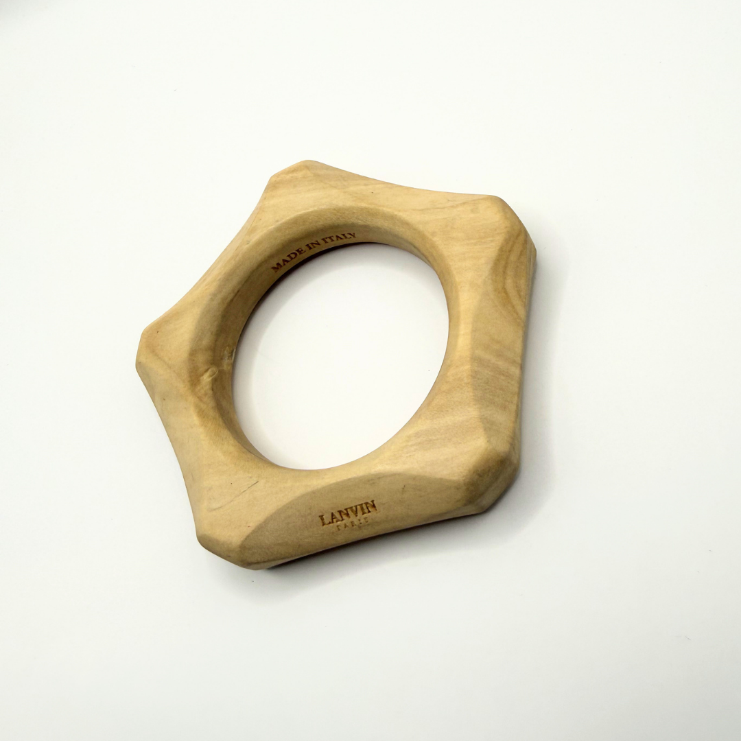 Vintage Lanvin Paris – Sculptural Wooden Bracelet – view 7