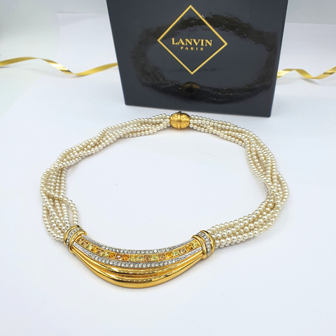 Lanvin Parel & Strass Ketting