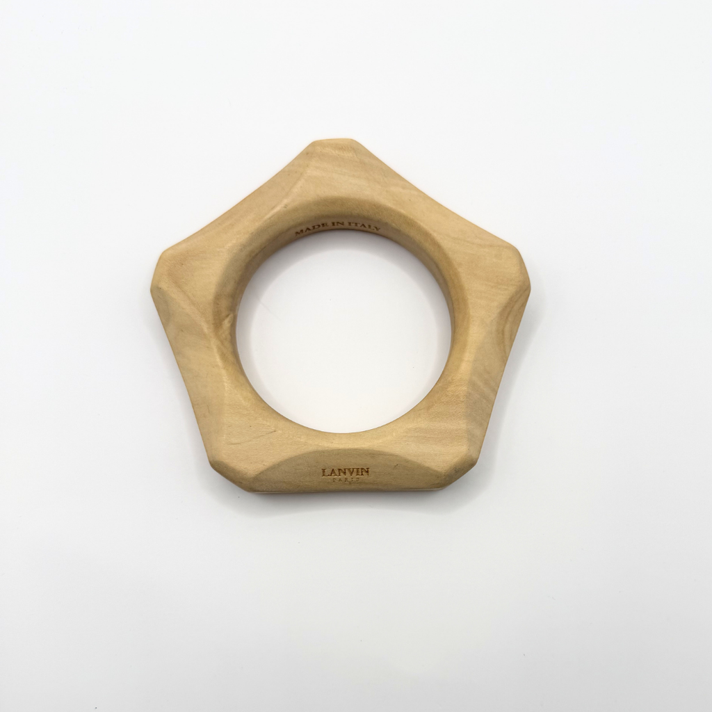 Vintage Lanvin Paris – Sculptural Wooden Bracelet