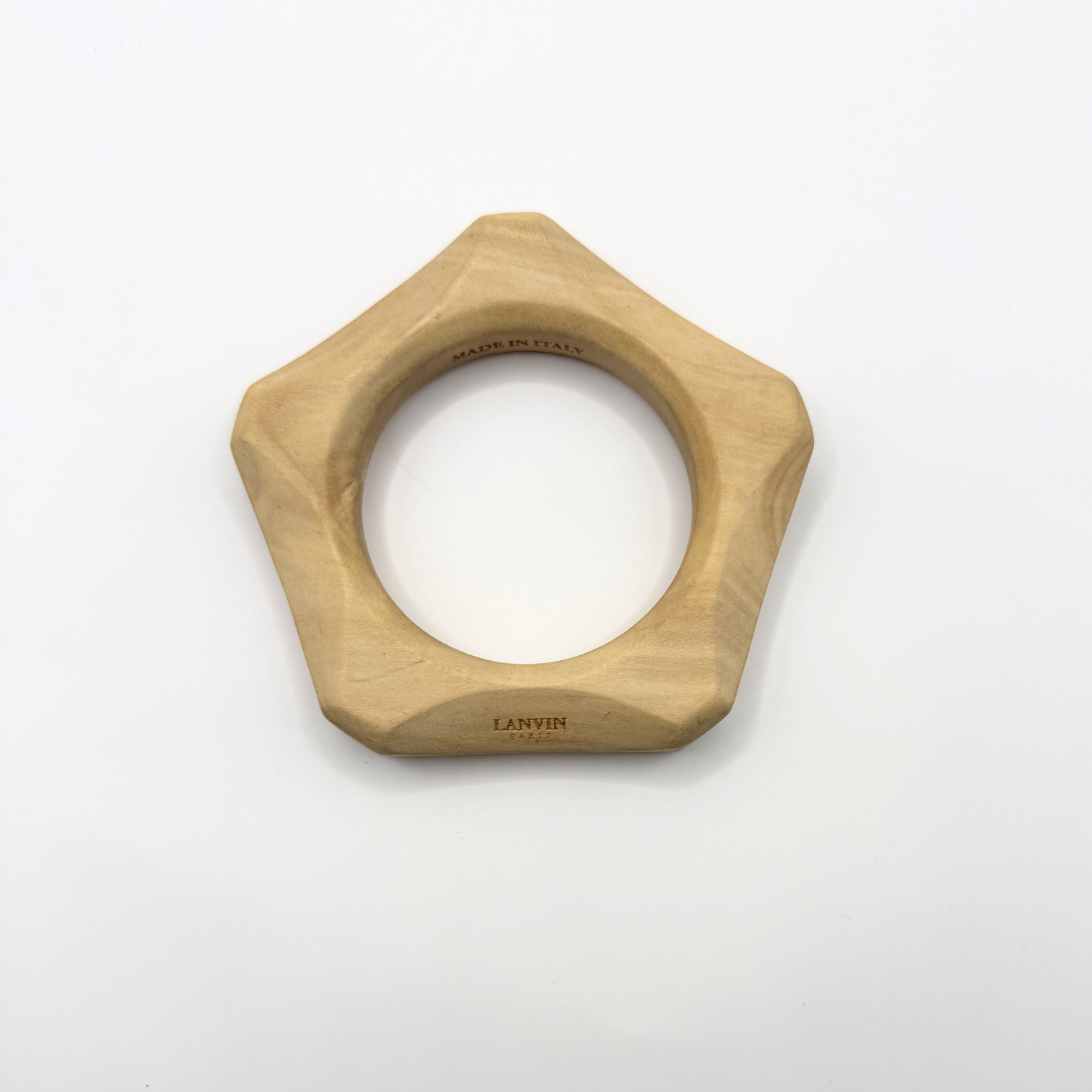Vintage Lanvin Paris – Sculptural Wooden Bracelet