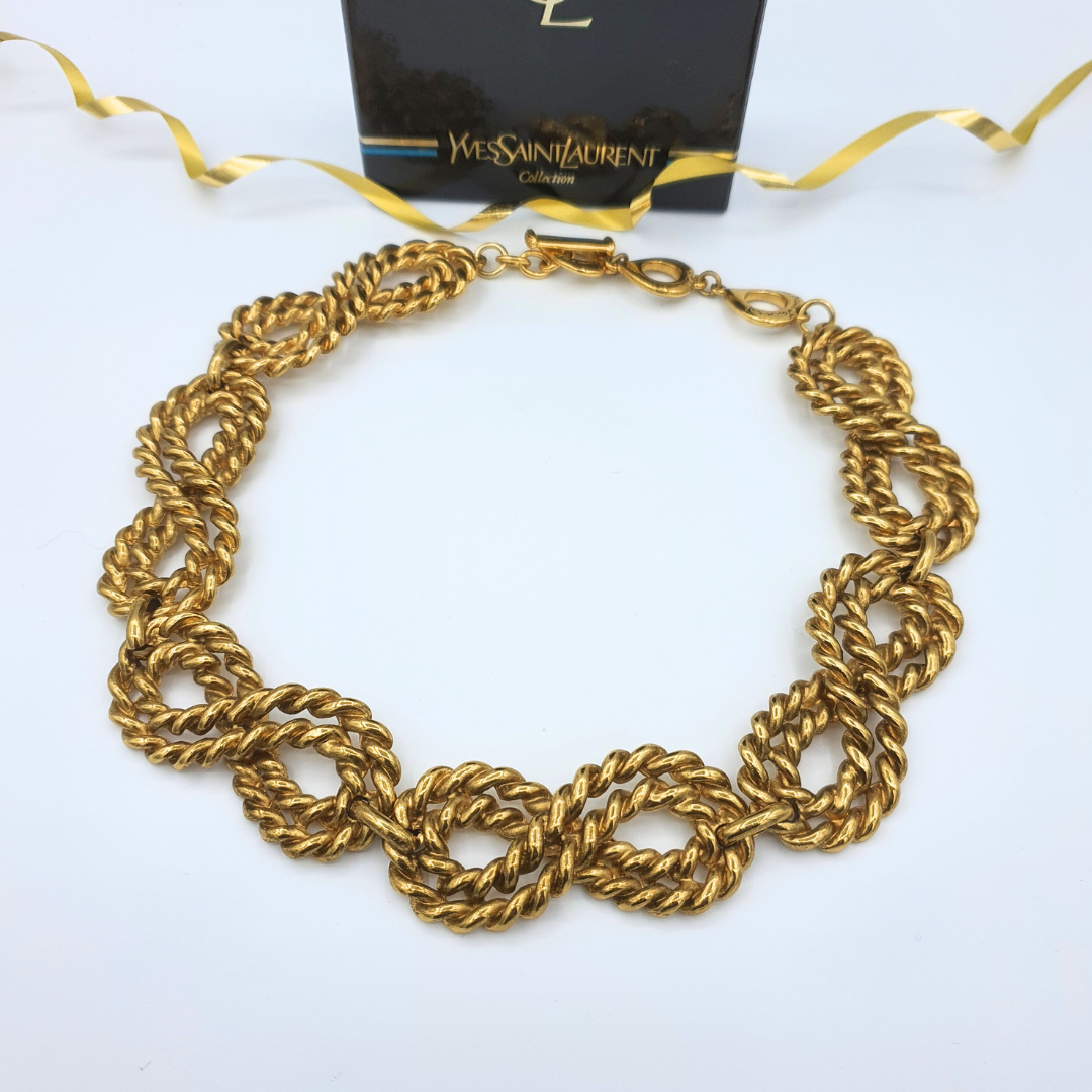 Yves Saint Laurent – Vintage Rope-Link Statement Necklace – view 2
