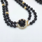 Valentino Garavani Vintage Ketting – Zwarte Glaskralen met Strass Sluiting