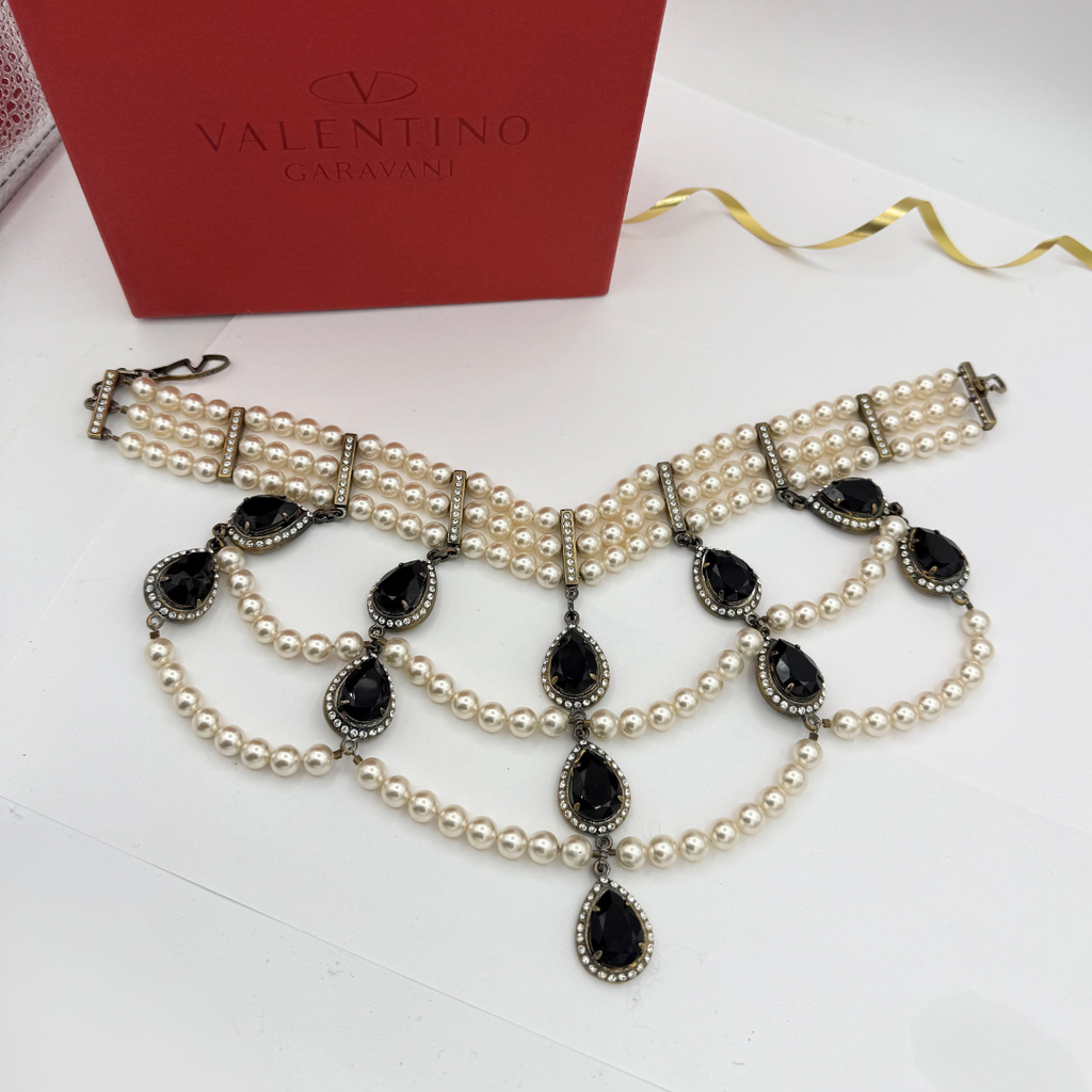 Vintage Valentino Couture Choker Necklace with Drapery Effect