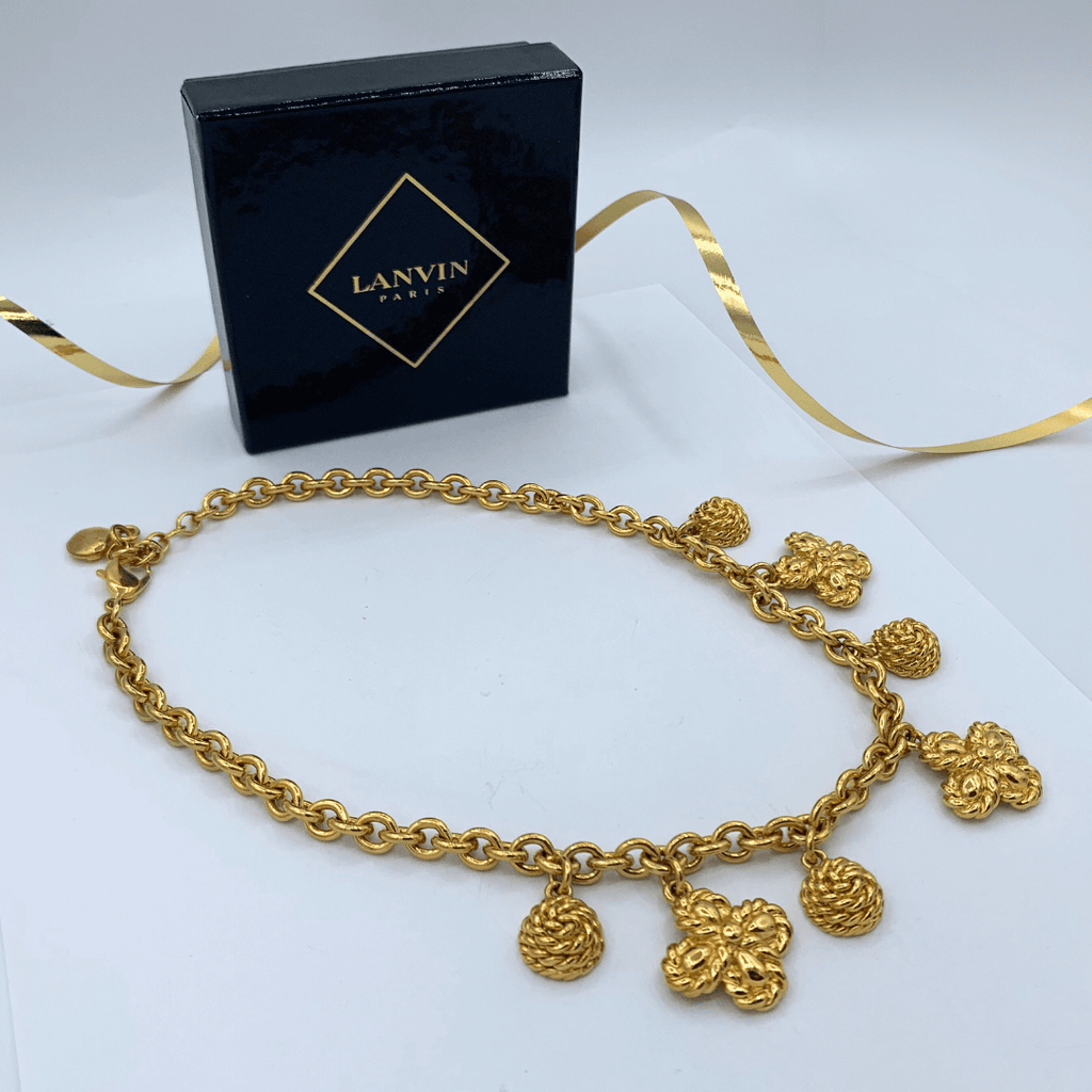 Vintage Lanvin Curb Link Necklace with Charms – view 2