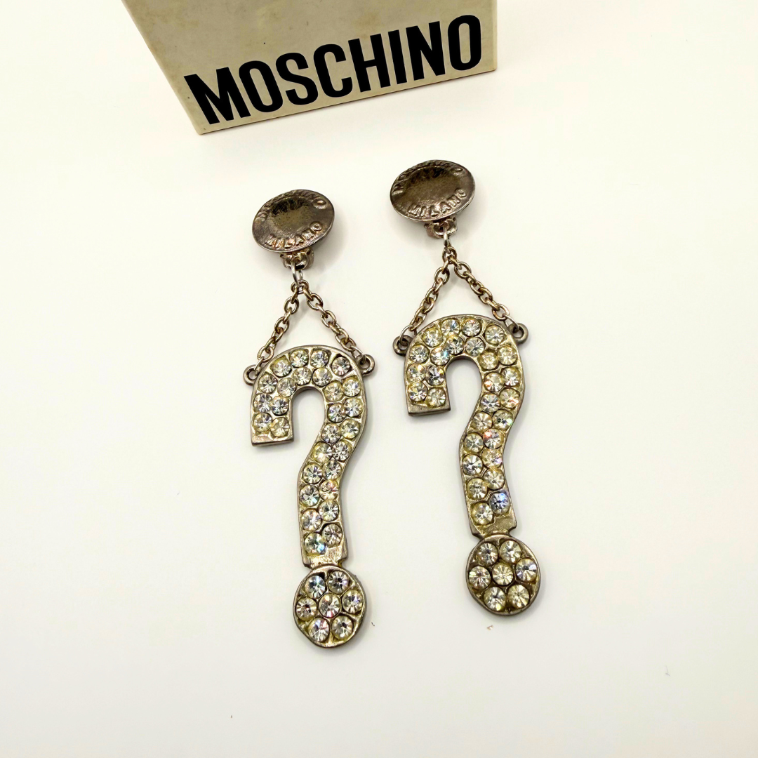 Moschino – Vintage Crystal Question Mark Earrings – view 2