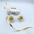 Vintage Moschino Central Gilt Sphere with Relief Texture Clip Earrings