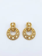 Vintage Christian Dior Round Faux Pearl Clip Earrings – view 6
