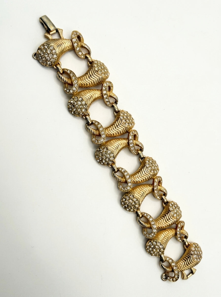 Vintage Elsa Schiaparelli Crystal Cornucopia Bracelet