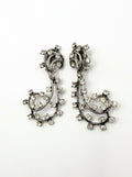 Vintage Elsa Schiaparelli – Crystal Scroll Statement Earrings