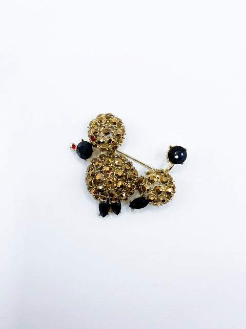 Vintage Gold-Tone Poodle Brooch