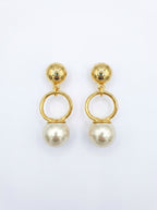 Vintage Giorgio Armani Clip Earrings with Large Pearl Drops – view 6