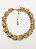 Vintage Trifari goudkleurige blad-collierketting