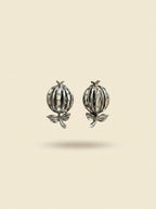 Vintage Trifari Silver-Tone Apple Ear Clips with Crystals – view 3