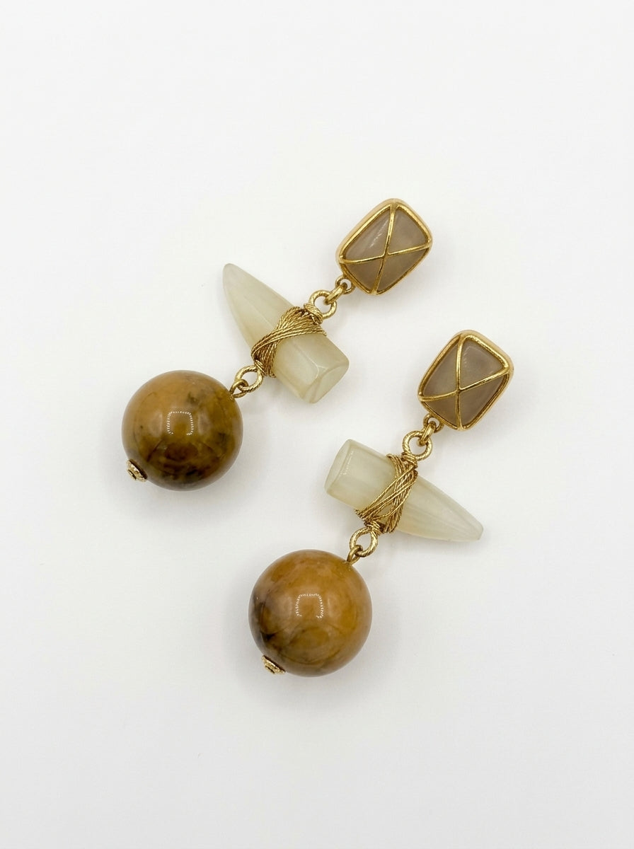 Giorgio Armani Geometric Drop Clip Earrings
