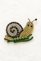 Vintage Crystal Snail Brooch