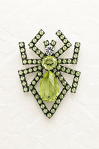 Vintage Green Crystal Spider Brooch