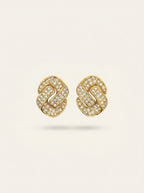 Vintage Christian Dior Knotted Rhinestone Motif Clip Earrings – view 5