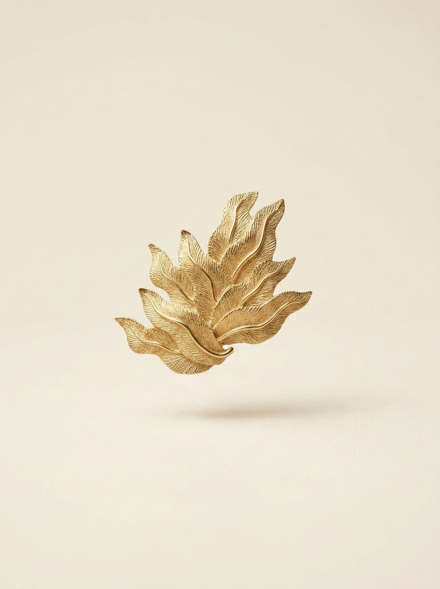Lanvin Gold Leaf Brooch