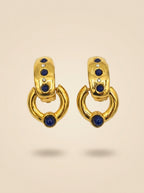 Vintage Giorgio Armani Gilt Design with Dark Blue Cabochons and Crystals – view 5