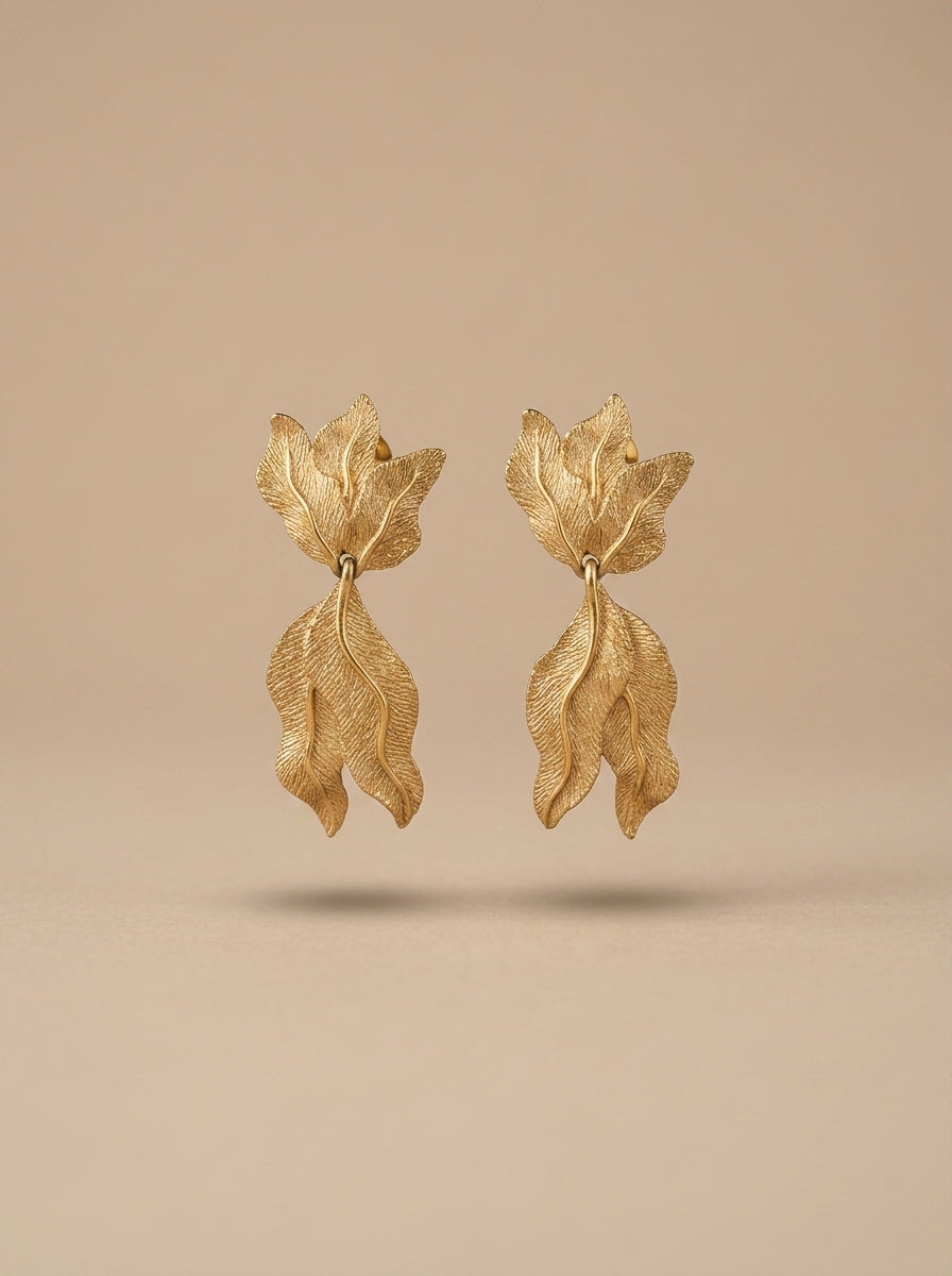 Lanvin Gold Leaf Drop Earrings