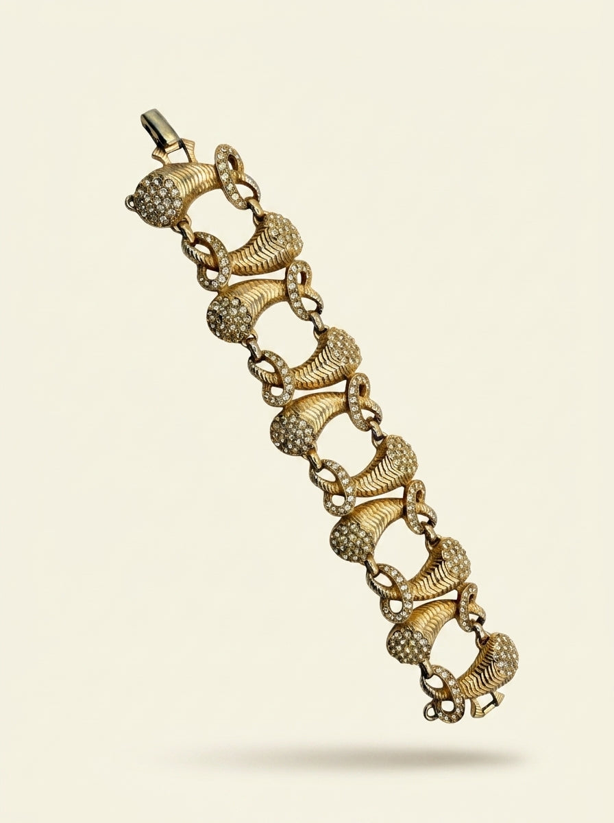 Vintage Elsa Schiaparelli Crystal Cornucopia Bracelet – view 8