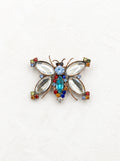 Vintage Butterfly Brooch with Clear Crystal Wings