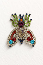 Vintage Fly Brooch with Foil Glass Body
