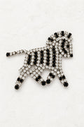 Vintage Crystal Zebra Brooch