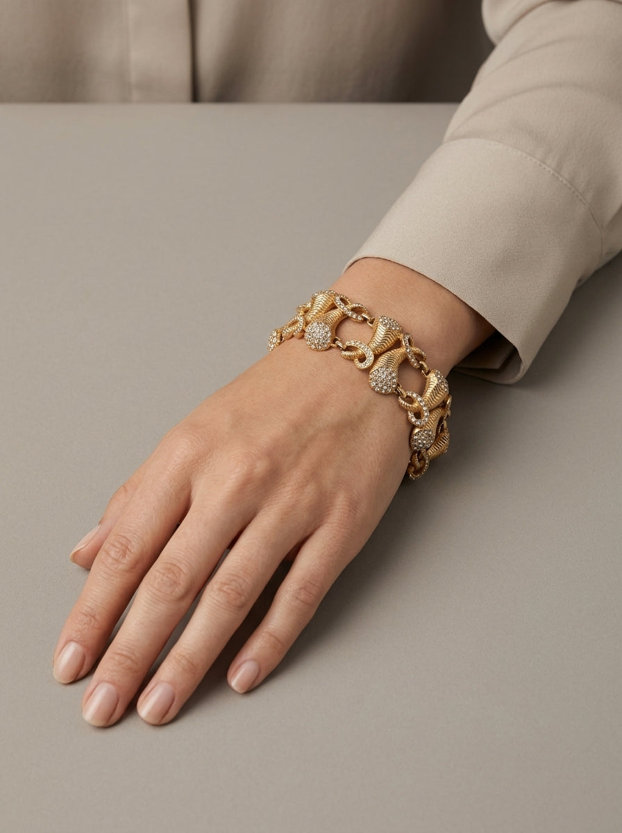 Vintage Elsa Schiaparelli Crystal Cornucopia Bracelet – view 2