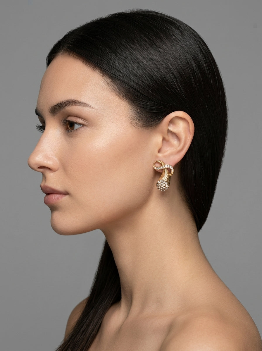 Vintage Elsa Schiaparelli Crystal Cornucopia Earrings – view 7