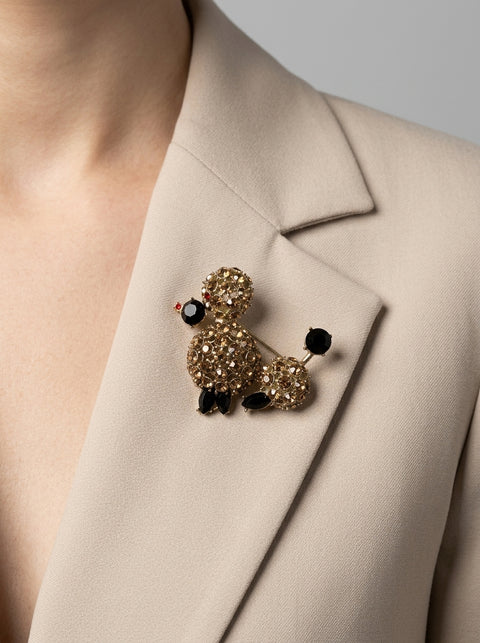Vintage Gold-Tone Poodle Brooch