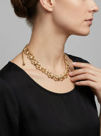 Vintage Trifari goudkleurige blad-collierketting