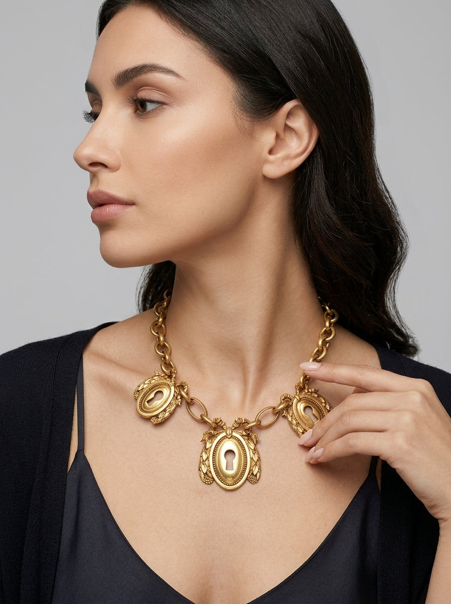 Vintage Christian Dior Keyhole Necklace – view 2