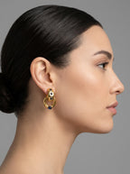 Vintage Giorgio Armani Gilt Design with Dark Blue Cabochons and Crystals – view 3