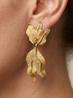 Lanvin oorbellen met bladgoud-hangers
