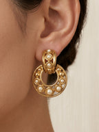 Vintage Christian Dior Round Faux Pearl Clip Earrings – view 2