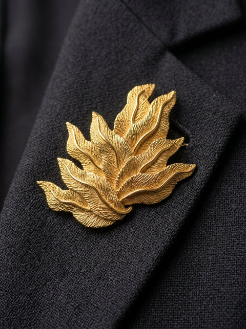 Lanvin Gold Leaf Brooch