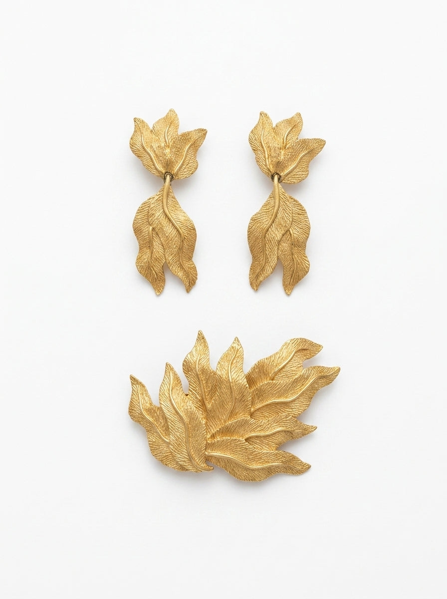 Lanvin Gold Leaf Drop Earrings