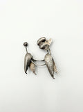 Vintage zilverkleurige poedelbroche