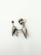 Vintage zilverkleurige poedelbroche