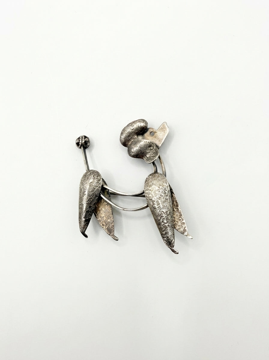 Vintage Silver-Tone Poodle Brooch