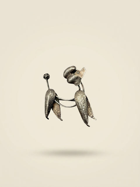 Vintage Silver-Tone Poodle Brooch