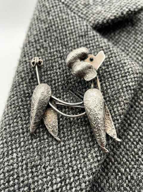 Vintage Silver-Tone Poodle Brooch