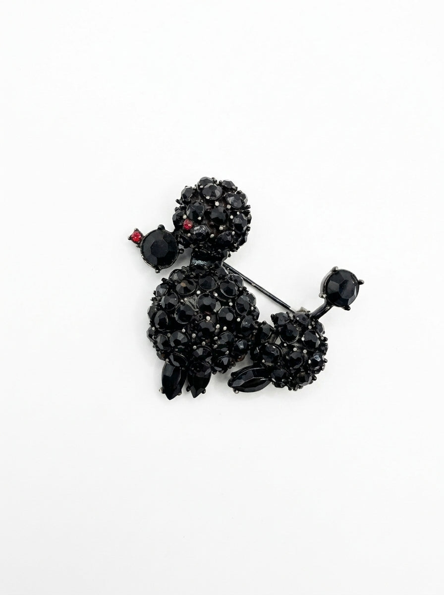 Vintage Black Poodle Brooch