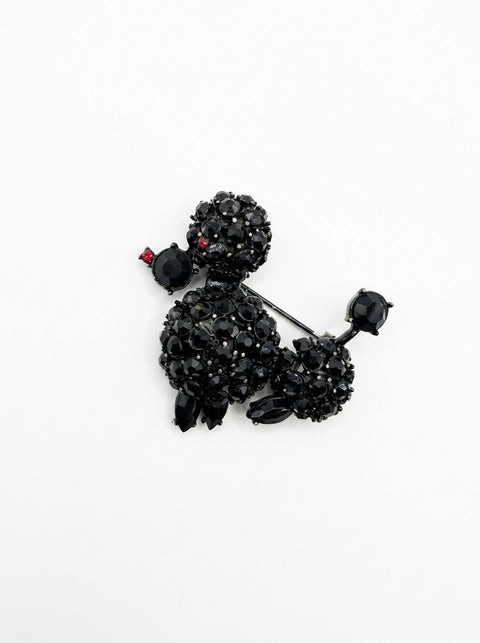 Vintage Black Poodle Brooch