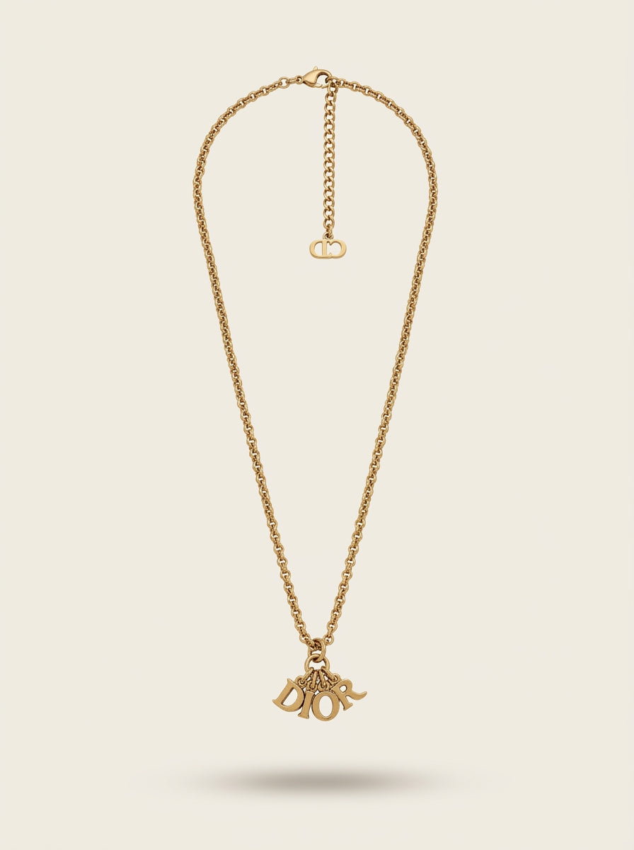 Vintage Christian Dior ketting in goudkleur met bedelhanger